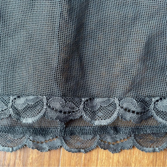 Victorias Secret Lace Lingerie Medium Nightgown Mesh Black Slip Y2K Babydoll - Picture 5 of 15